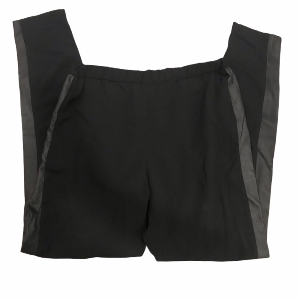 Alice + Olivia black leather trim pants sz 8